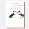 Wholesale CAROLINE GARDNER Lovely Wife Puffins Anniversary Card