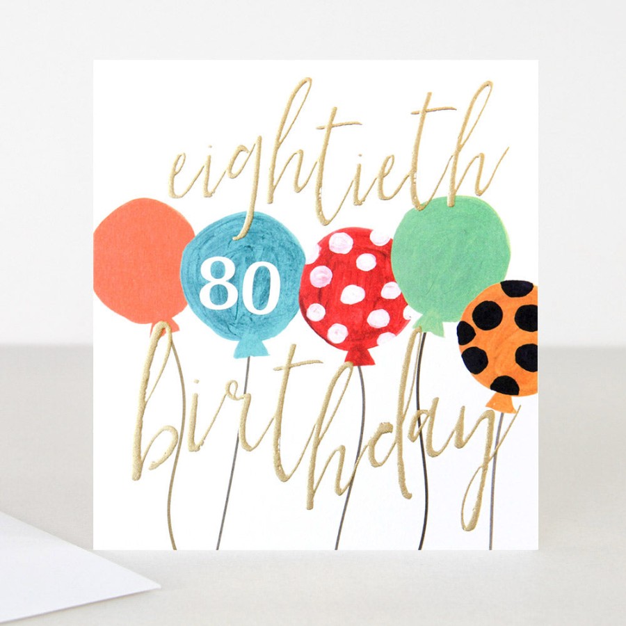 Hot Caroline Gardner Balloons 80Th Birthday Card