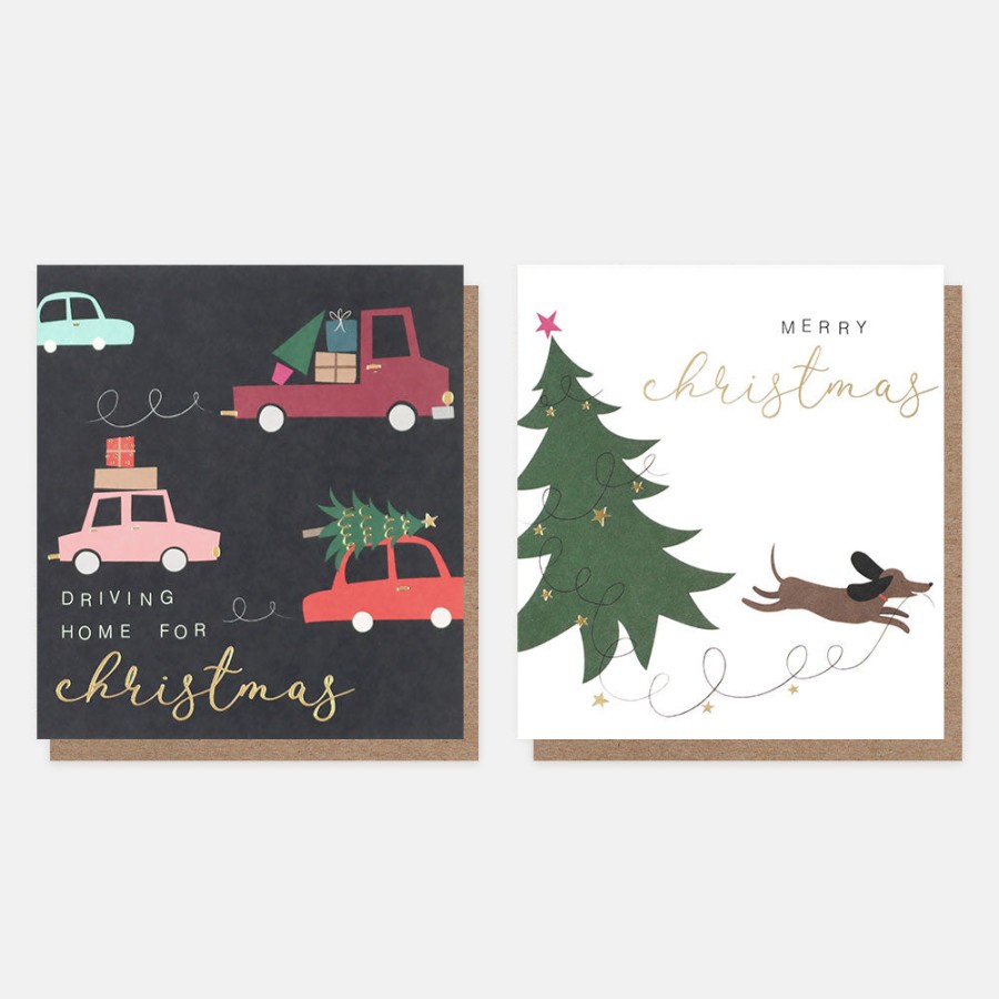 Best CAROLINE GARDNER Cars And Sausage Dog Christmas Charity Christmas Cards Pack Of 8