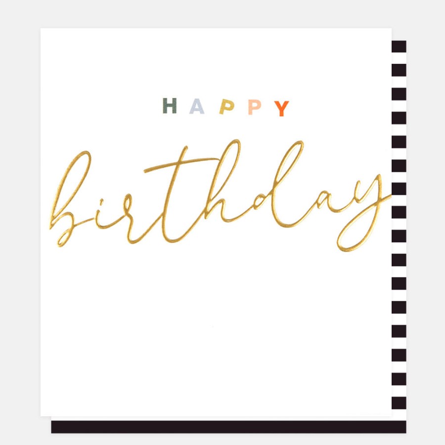 New CAROLINE GARDNER Gold Calligraphy Happy Birthday Card