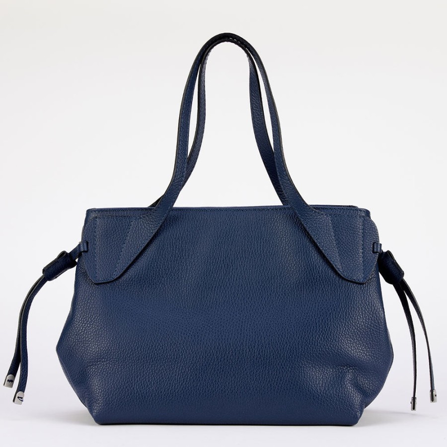 Online GIANNI Navy Leather Rita Shoulder Bag