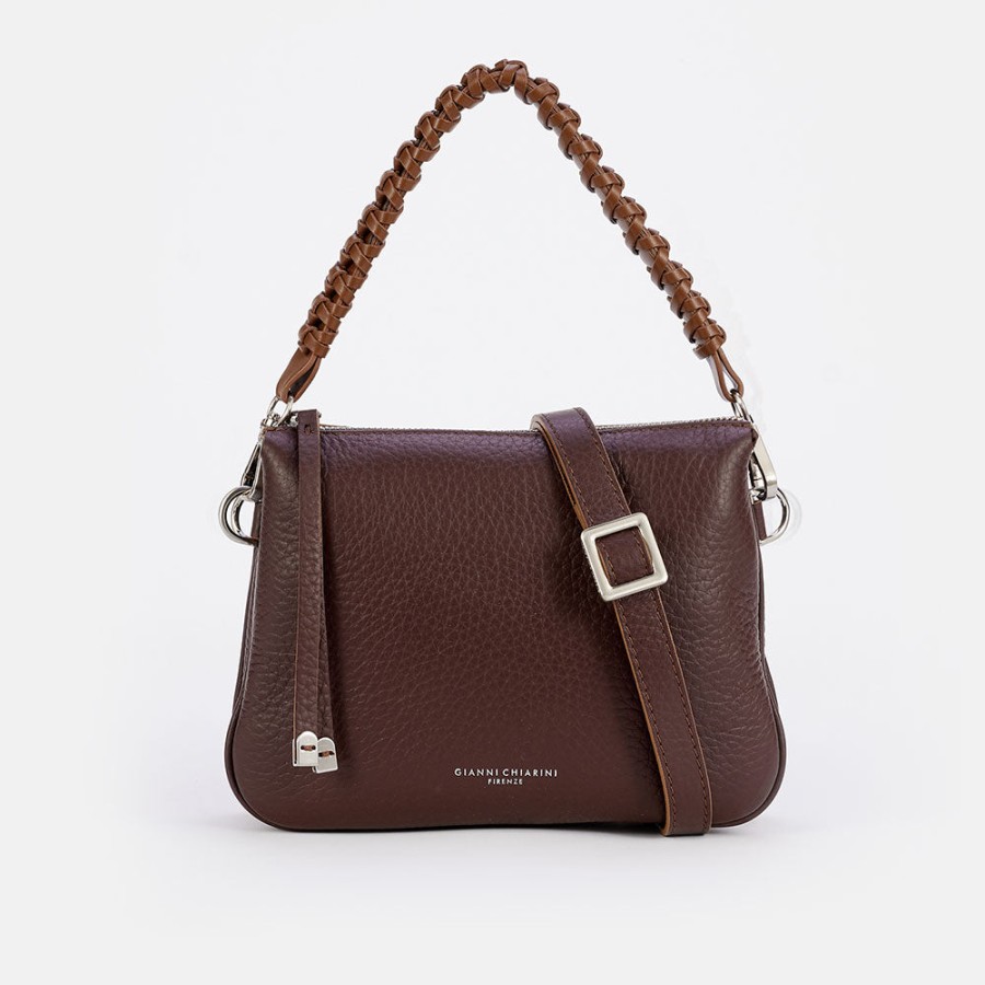 Hot GIANNI Dark Brown Leather Small Mia Bag