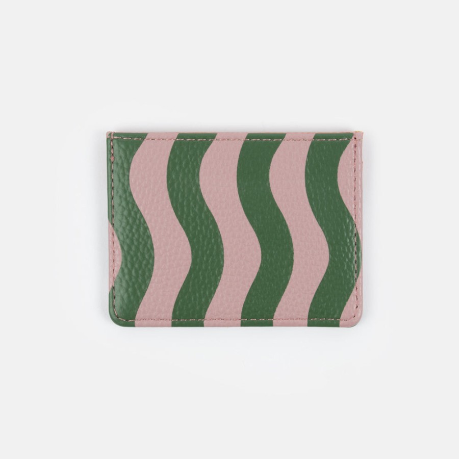 Online CAROLINE GARDNER Pink/Green Wave Stripe Cardholder