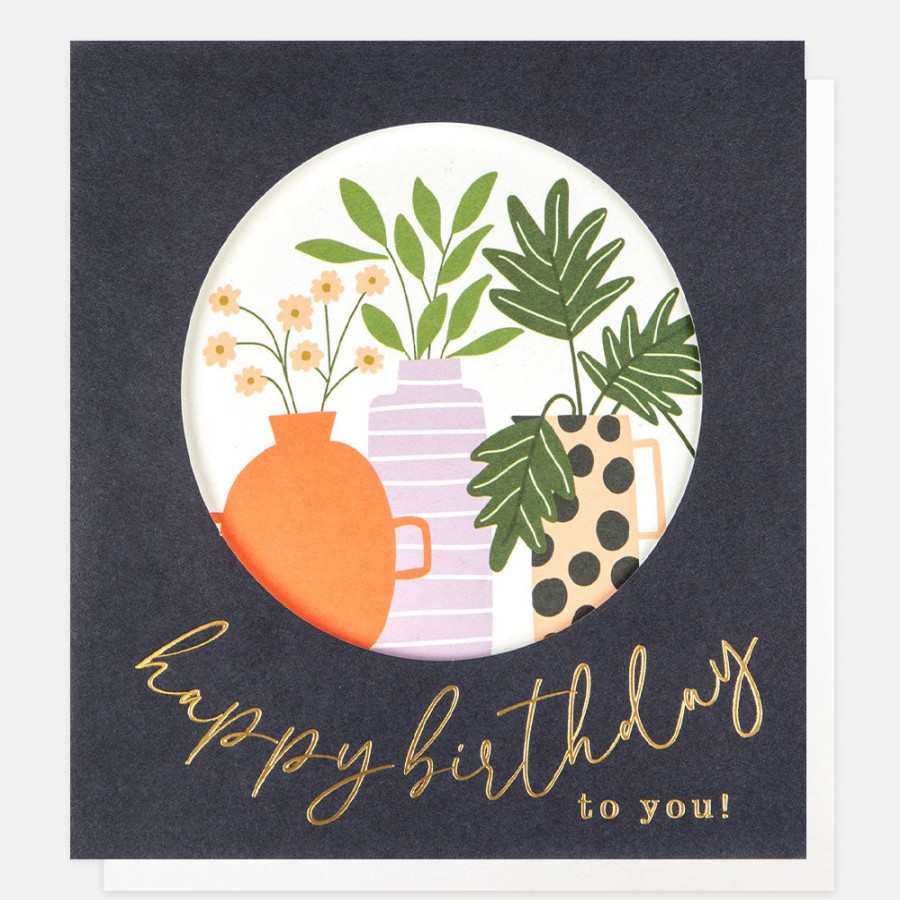 Hot CAROLINE GARDNER Plants In Vases Birthday Card