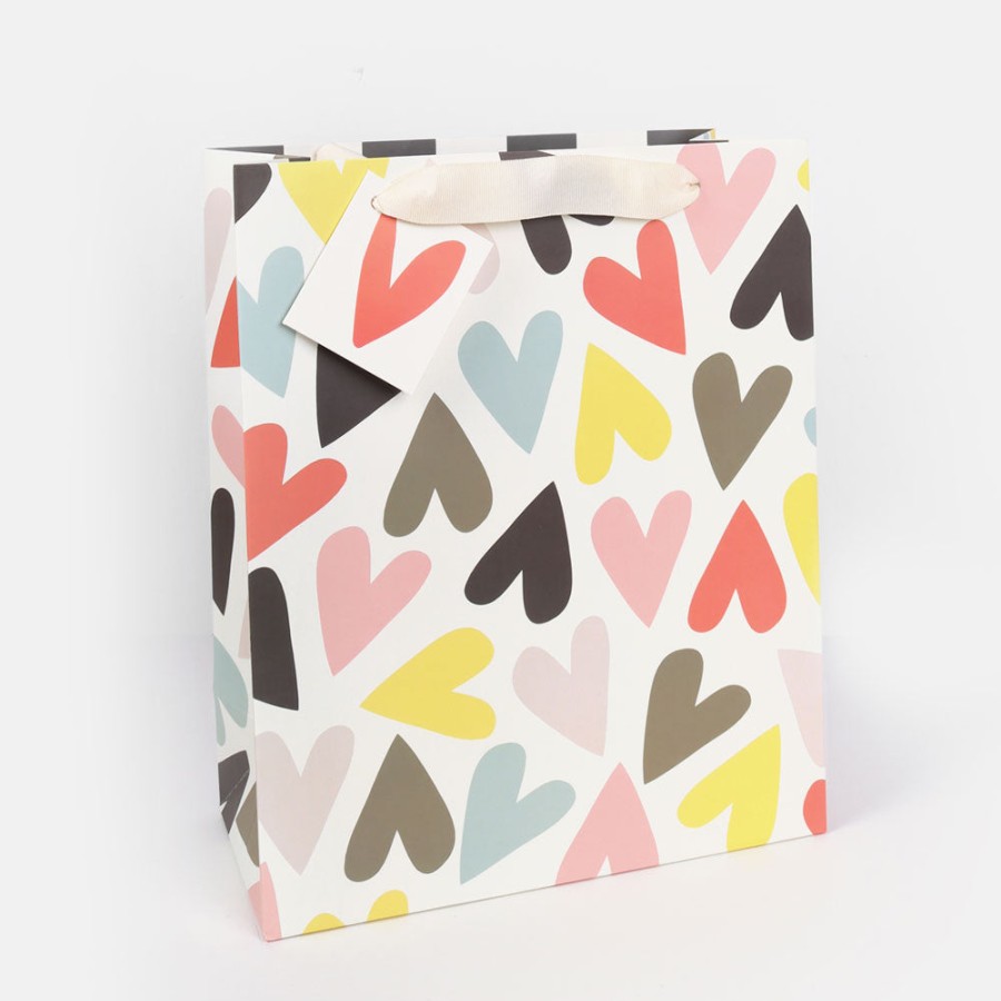 New Caroline Gardner Jumbled Hearts Large Gift Bag