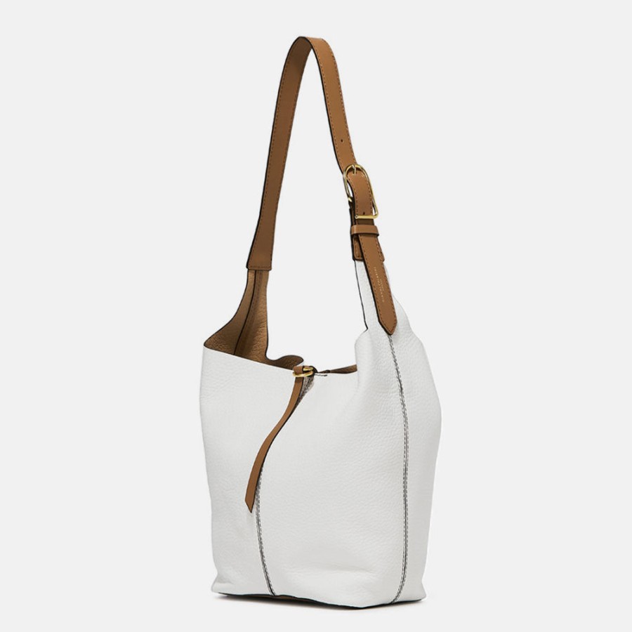 Clearance GIANNI White Leather Cora Tote Bag