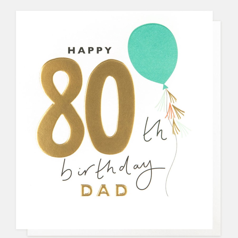 Clearance CAROLINE GARDNER Balloon 80Th Birthday Card For Dad