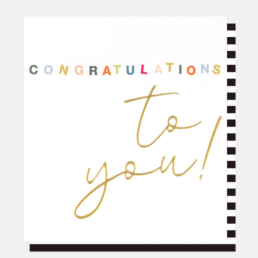 Clearance CAROLINE GARDNER Gold Calligraphy Congratulations To You Card