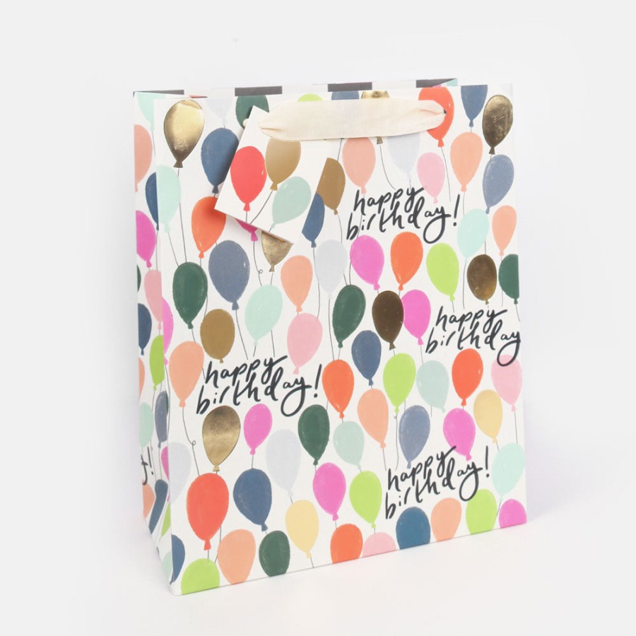 Clearance Caroline Gardner Happy Birthday Multi Balloons Large Gift Bag