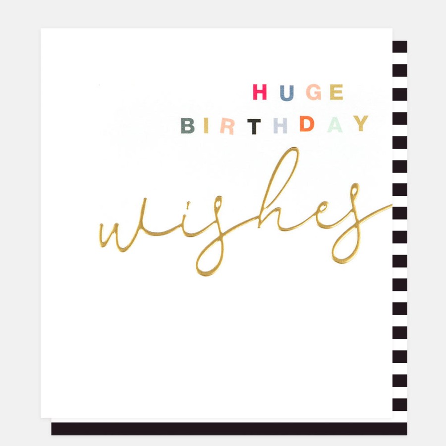 Wholesale CAROLINE GARDNER Gold Calligraphy Huge Wishes Birthday Card