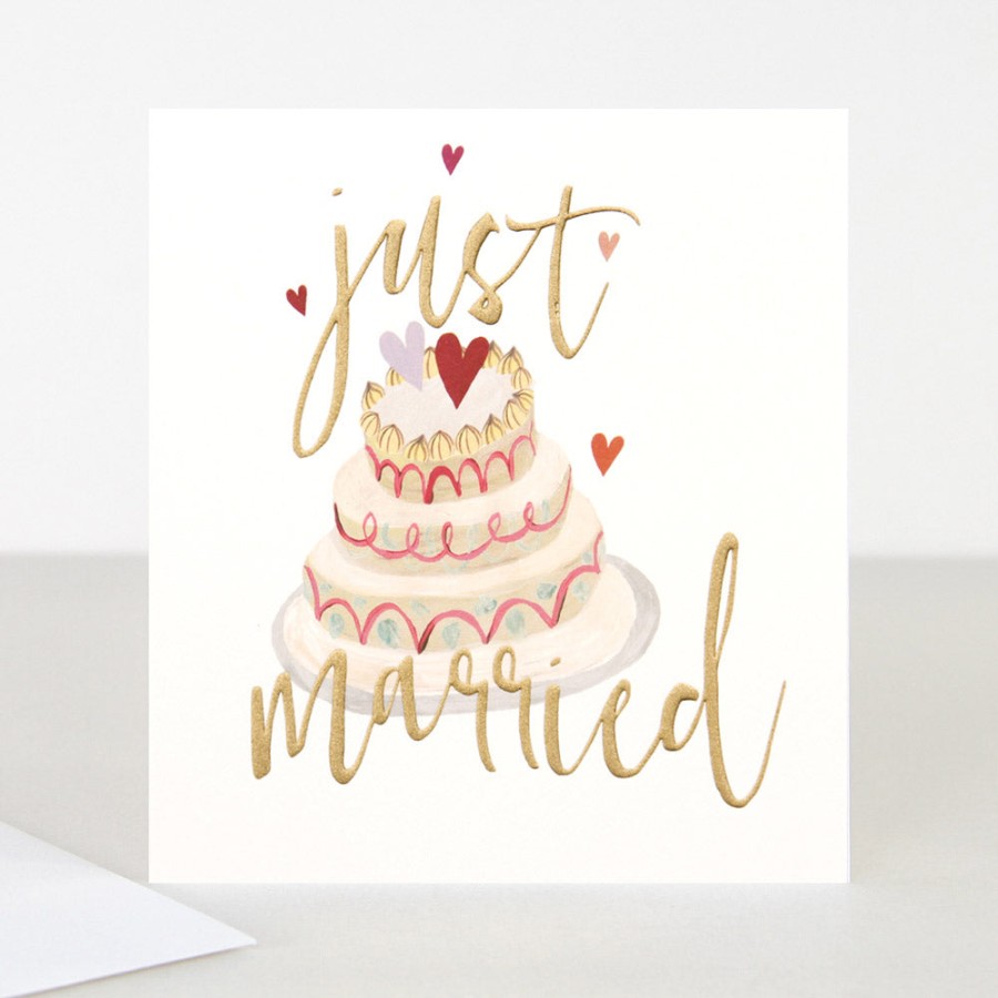 Clearance Caroline Gardner Just Married Cake Wedding Card