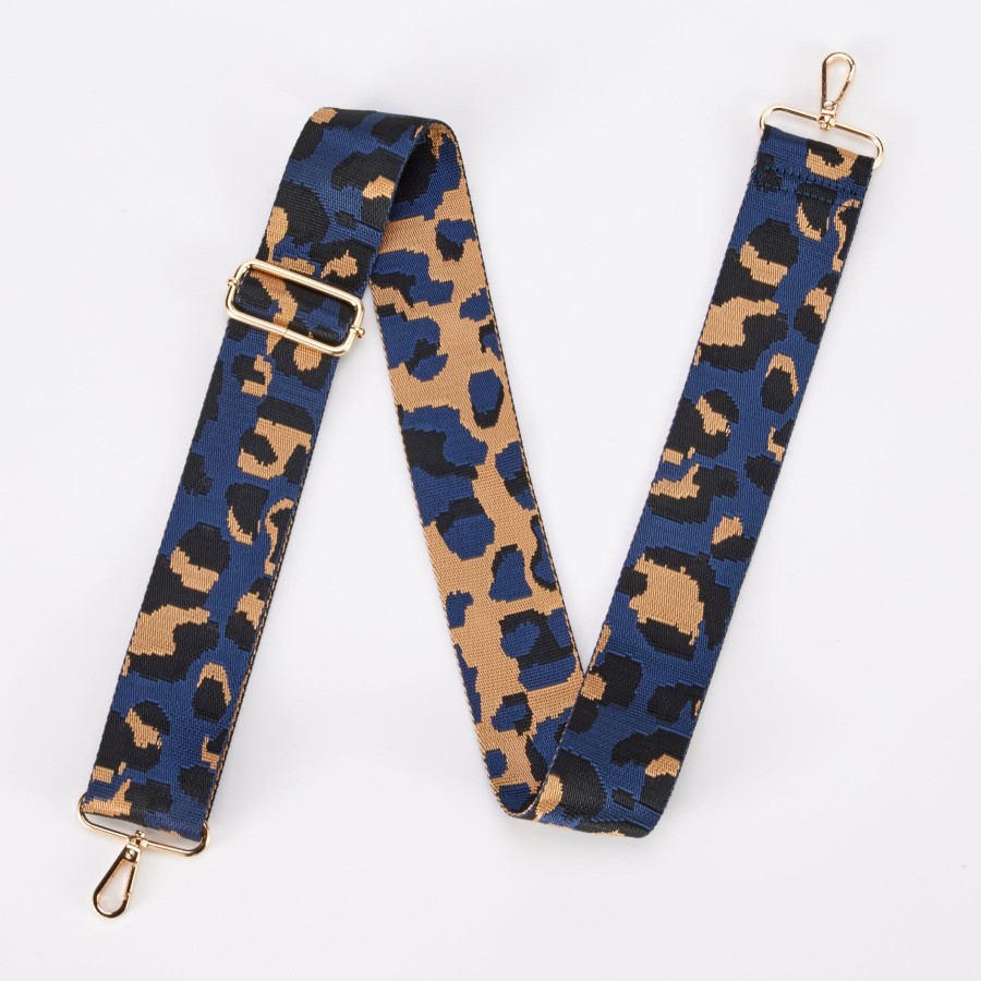 Hot KRIS ANA Navy Leopard Webbing Handbag Strap