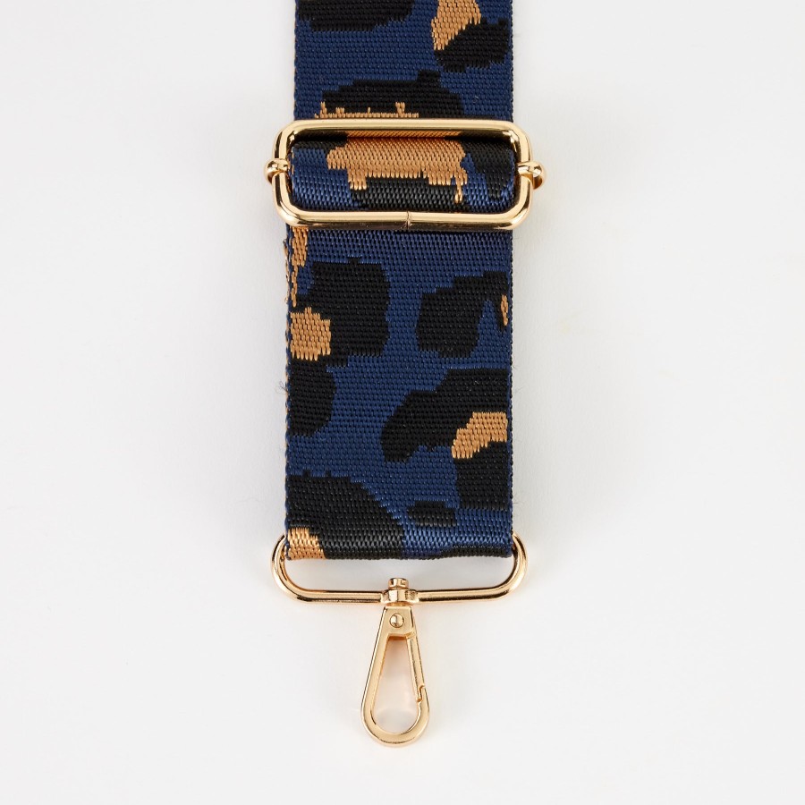 Hot KRIS ANA Navy Leopard Webbing Handbag Strap