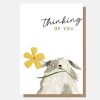 Online CAROLINE GARDNER Dog With Flower Thinking Of You Card