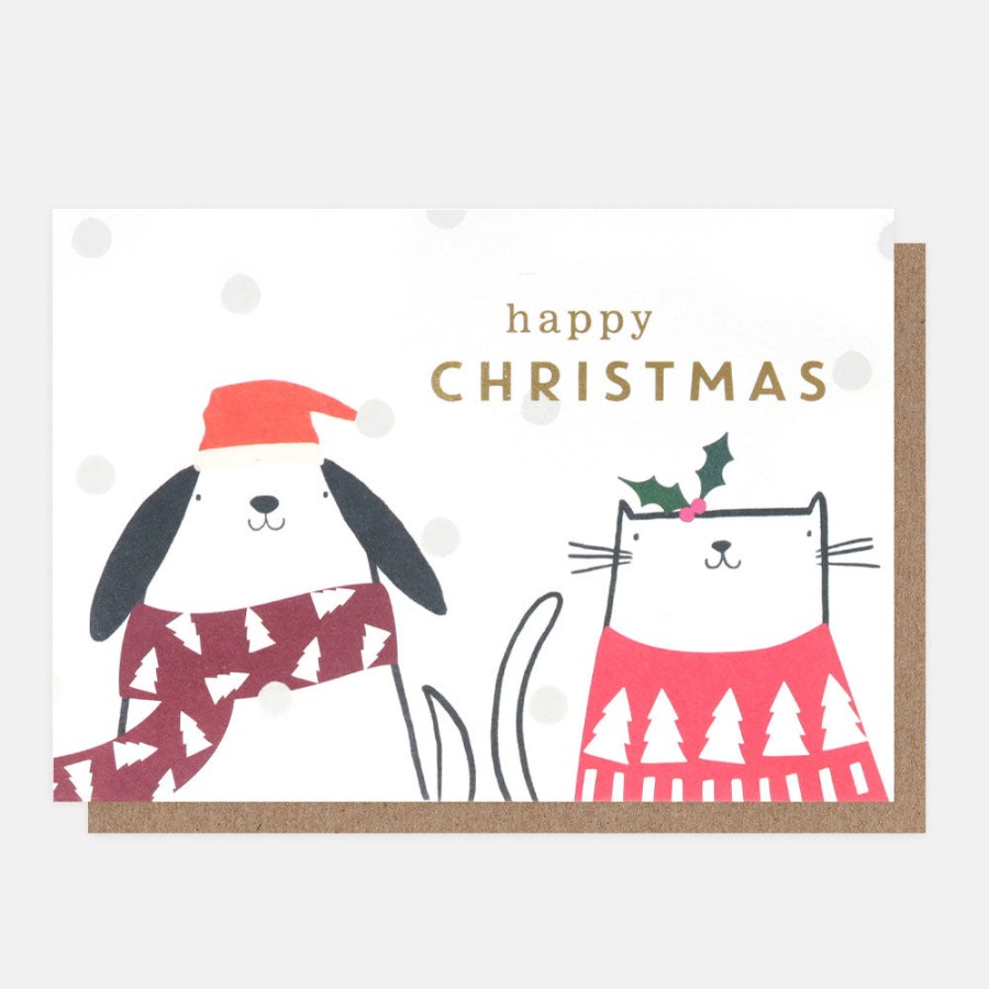 Online CAROLINE GARDNER Dog & Cat Small Christmas Card Pack Of 10