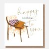 Hot CAROLINE GARDNER Cat On A Chair Happy Birthday Card