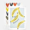 New CAROLINE GARDNER Banana/Multi Heart Tea Towel Set Of 2