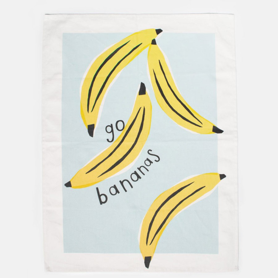 New CAROLINE GARDNER Banana/Multi Heart Tea Towel Set Of 2