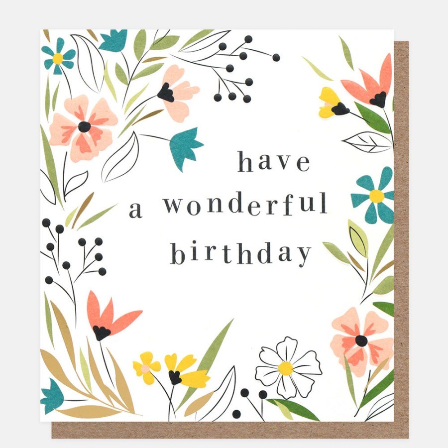 Best Caroline Gardner Florals Have A Wonderful Birthday Birthday Card