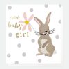 Clearance Caroline Gardner Baby Girl Rabbit New Baby Card