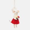 New SASS u0026 BELLE Mary Baker Mouse Felt Christmas Tree Decoration