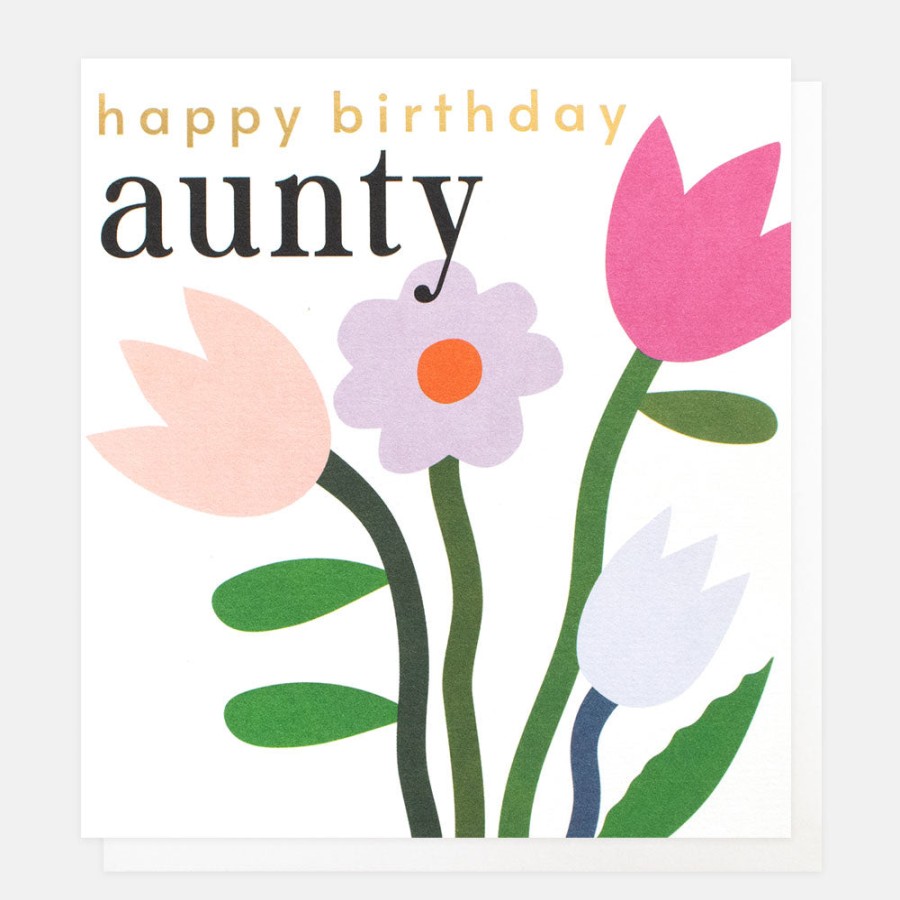 New CAROLINE GARDNER Pink Flowers Birthday Card For Aunty