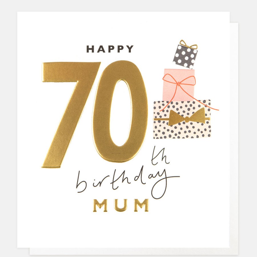 New CAROLINE GARDNER Stack Of Presents 70Th Birthday Card For Mum