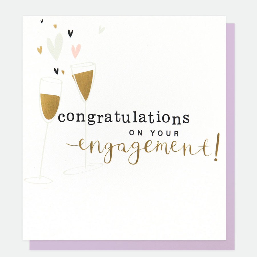 Clearance Caroline Gardner Champagne Flutes Engagement Card