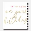 Hot CAROLINE GARDNER Gold Calligraphy With Love Birthday Card