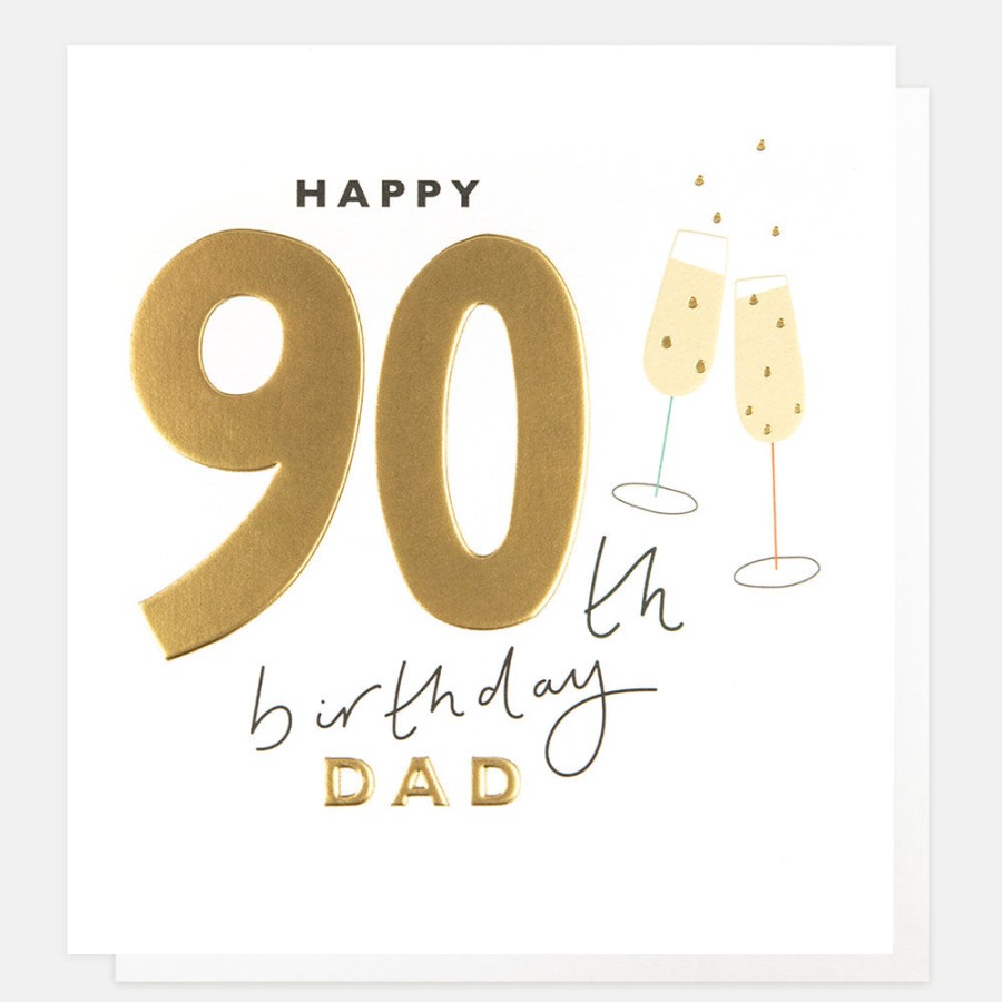 New CAROLINE GARDNER Champagne Flutes 90Th Birthday Card For Dad