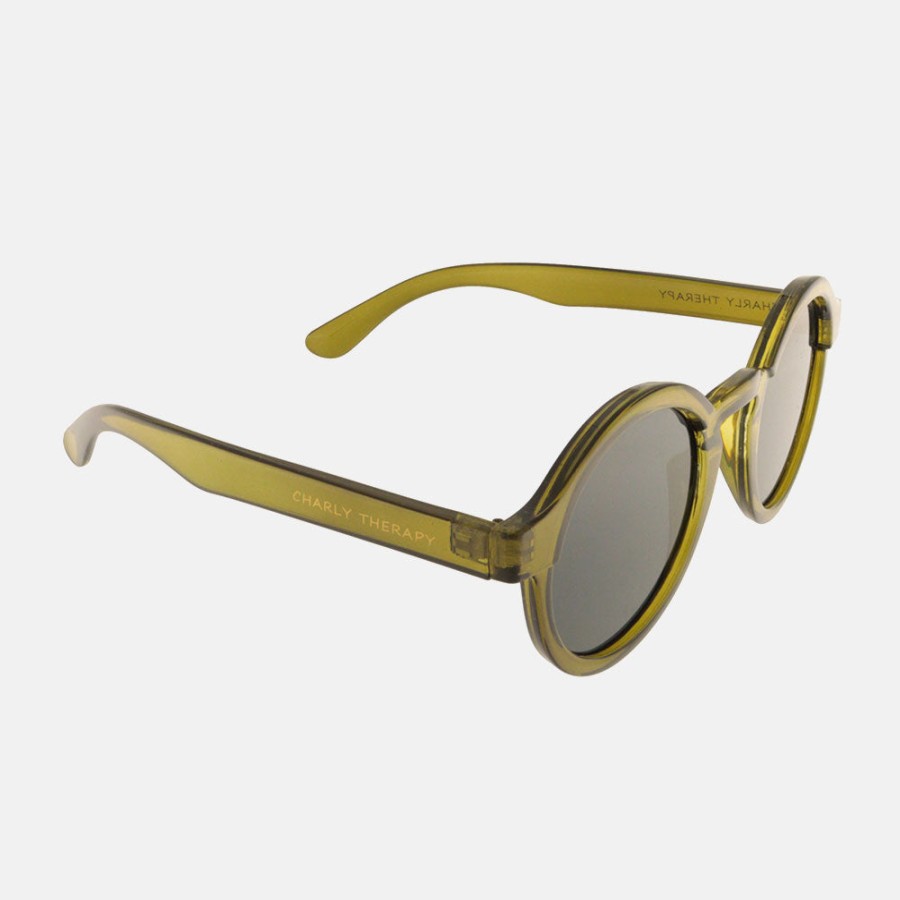 Clearance CHARLY THERAPY Olive Belmont Round Sunglasses