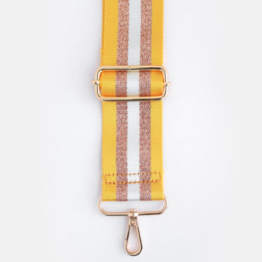 Best KRIS ANA Yellow/Gold/Cream Stripe Webbing Handbag Strap