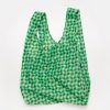 New BAGGU Green Wavy Gingham Shopper Bag