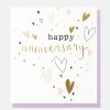 Clearance Caroline Gardner Pink & Gold Hearts Anniversary Card