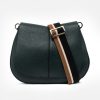 Wholesale GIANNI Dark Green Leather Helena Saddle Bag