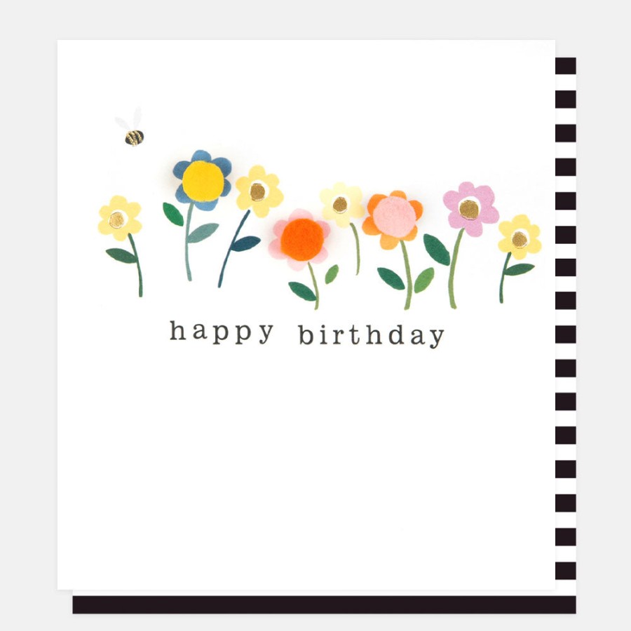 New CAROLINE GARDNER Pom Pom Flowers Birthday Card