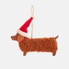 Clearance SASS u0026 BELLE Fluffy Daschund Felt Christmas Tree Decoration