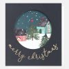 Clearance CAROLINE GARDNER Cut Out Snowy Scene Christmas Card