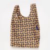 New BAGGU Peach Wavy Gingham Shopper Bag