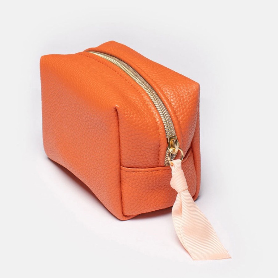 New CAROLINE GARDNER Orange Mini Cube Cosmetic Bag