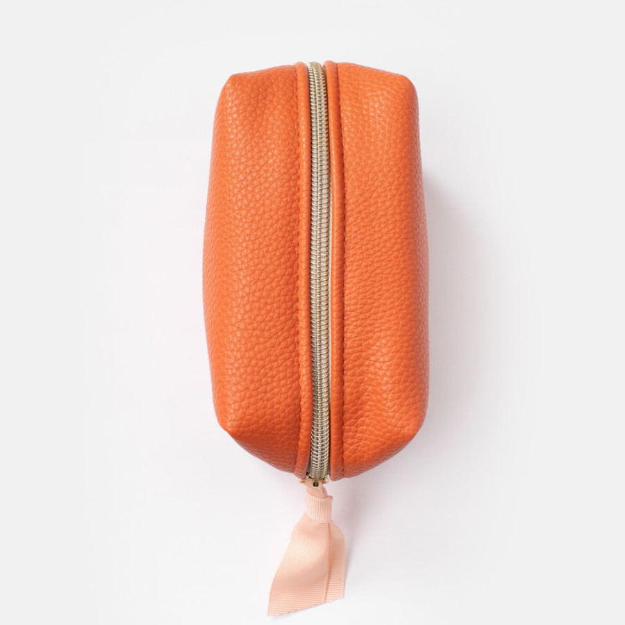 New CAROLINE GARDNER Orange Mini Cube Cosmetic Bag