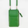 Wholesale Caroline Gardner Pea Green Leather Phone Bag