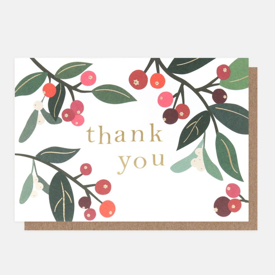 Online CAROLINE GARDNER Foliage & Berries Small Thank You Card Pack Of 10