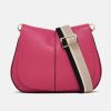 Clearance GIANNI Bright Pink Leather Helena Saddle Bag