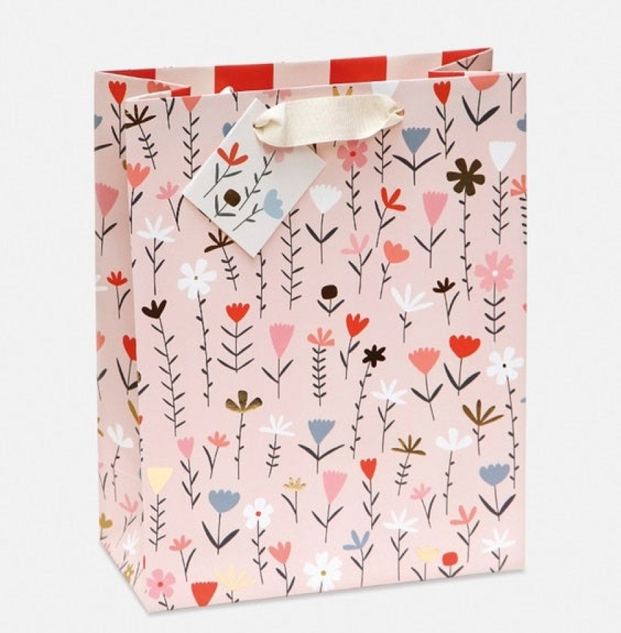 Wholesale Caroline Gardner Fleur Pink Floral Large Gift Bag