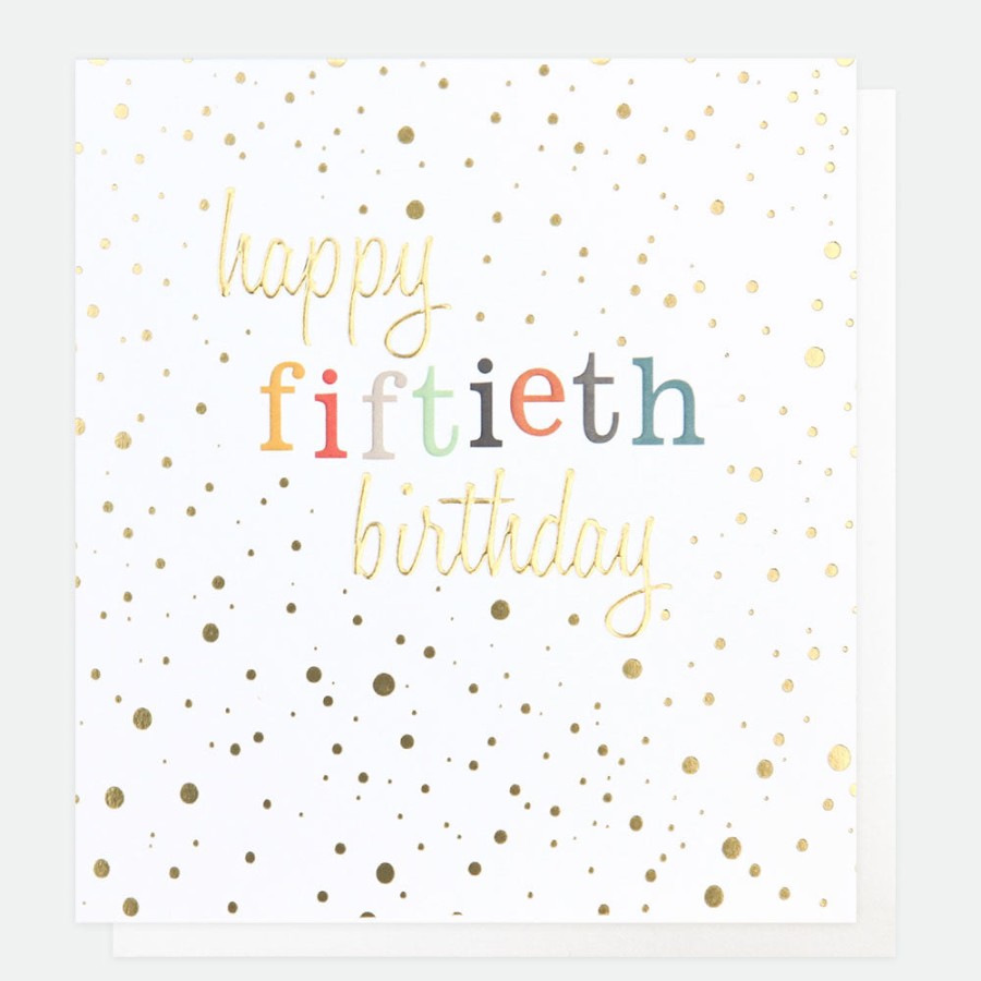 Clearance Caroline Gardner Gold Confetti 50Th Birthday Card