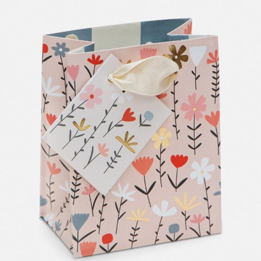 Hot Caroline Gardner Fleur Pink Floral Small Gift Bag