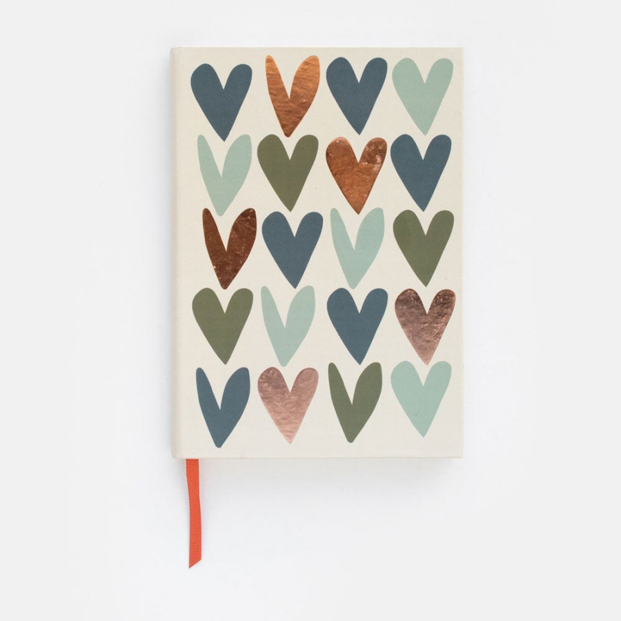 Online CAROLINE GARDNER Multi Hearts Slim Hardback Notebook