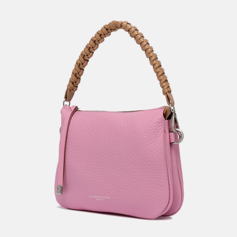 Hot GIANNI Pink Leather Knotted Handle Small Mia Bag