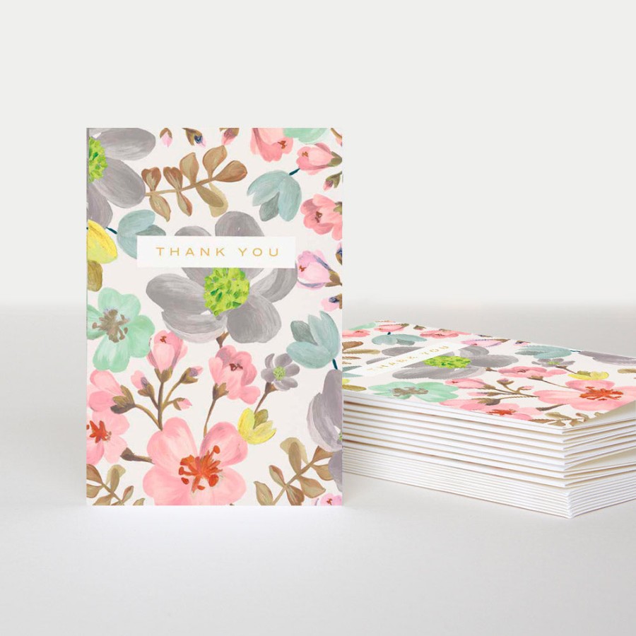 New Caroline Gardner Light Floral Thank You Notecards Pack Of 10